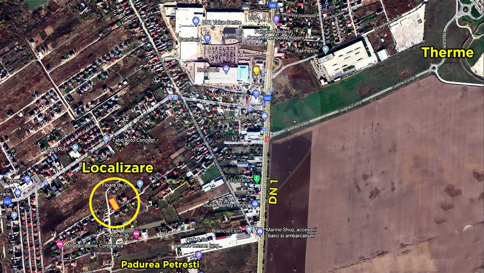 Land construction Corbeanca DN1, 798sqm with gas and current