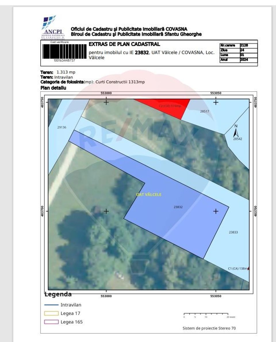 Teren 1,313mp Valcele / Strada Principala