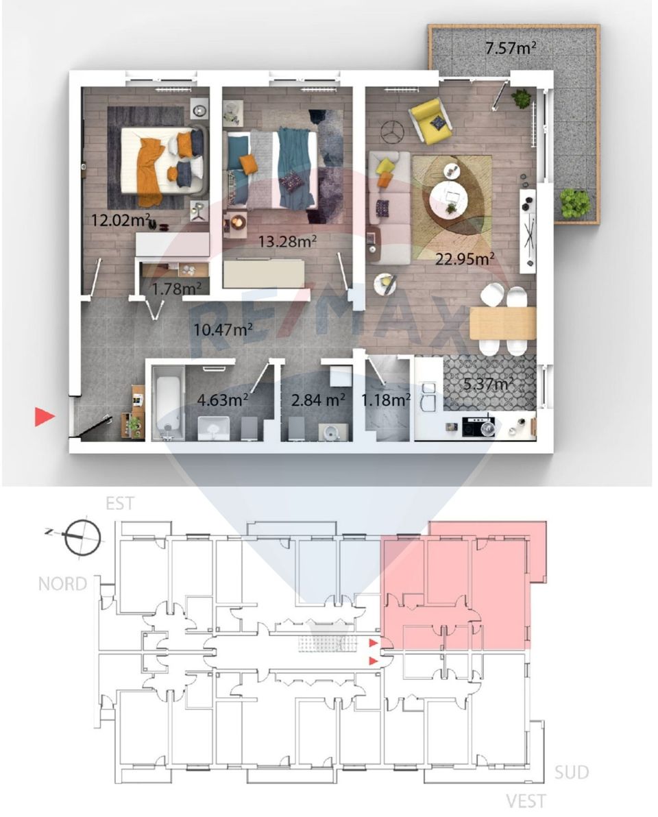 Mountain View Residence, apartament 3 camere