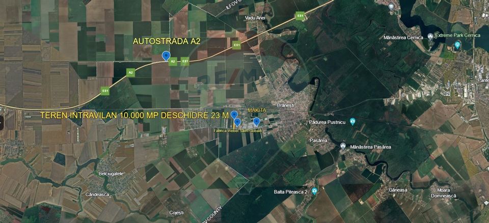 Land 10000 sqm Branesti-Islaz DN3 All Utilities Industrial Area