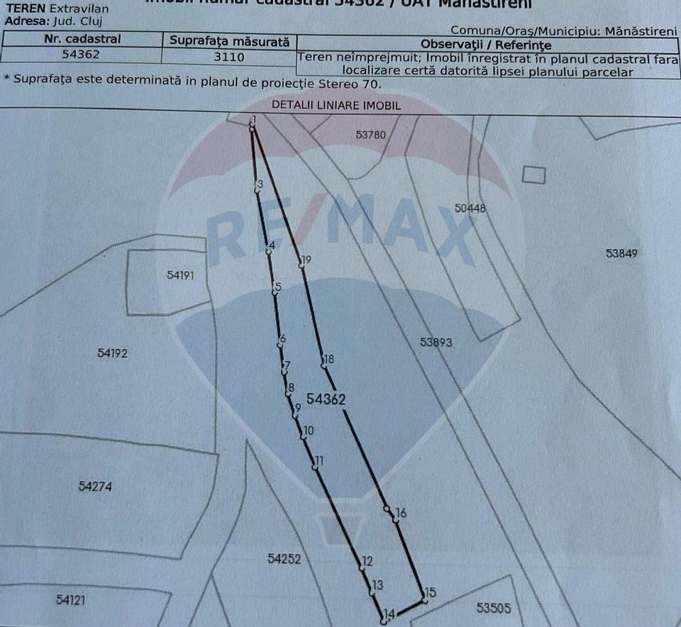Teren 3,110mp Manastireni, situat în zona DJ 103L