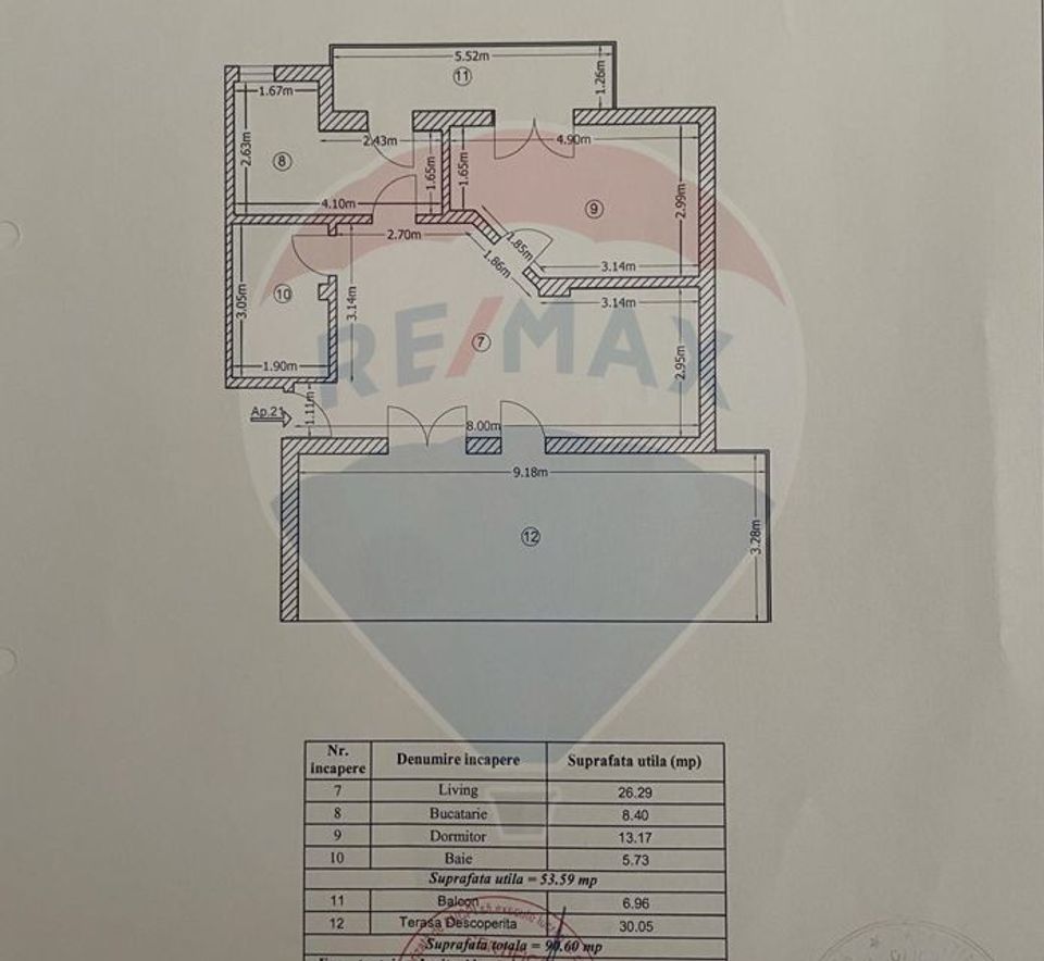 Apartament cu 2 camere si terasa de vanzare in Varteju Oras Magurele