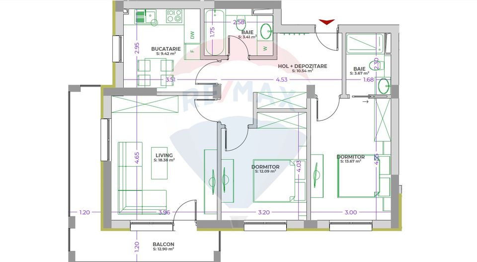 Apartament 3 camere decomandat | ROKMAN | TIberiu Eremia 12