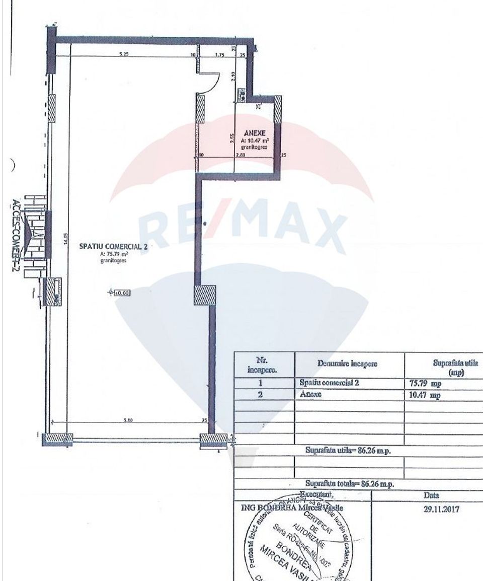 86sq.m Commercial Space for rent, Gheorgheni area