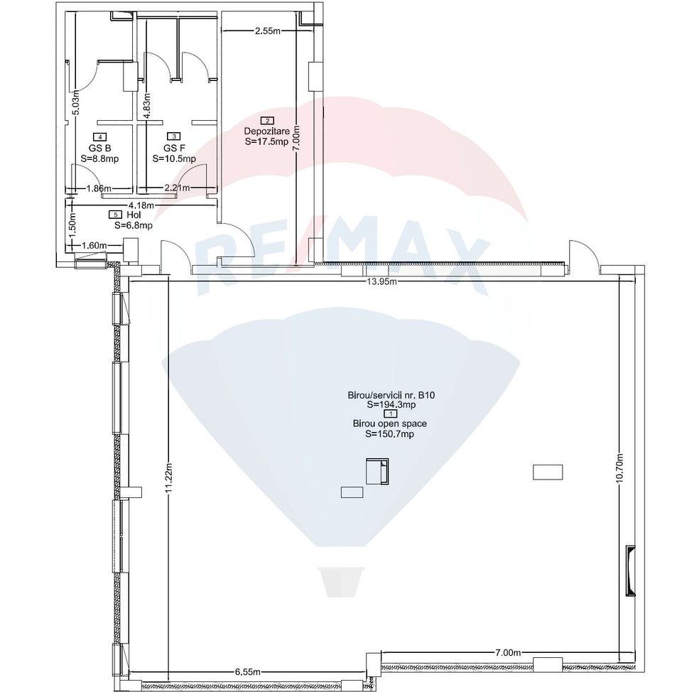 194.6sq.m Office Space for sale, Marasti area