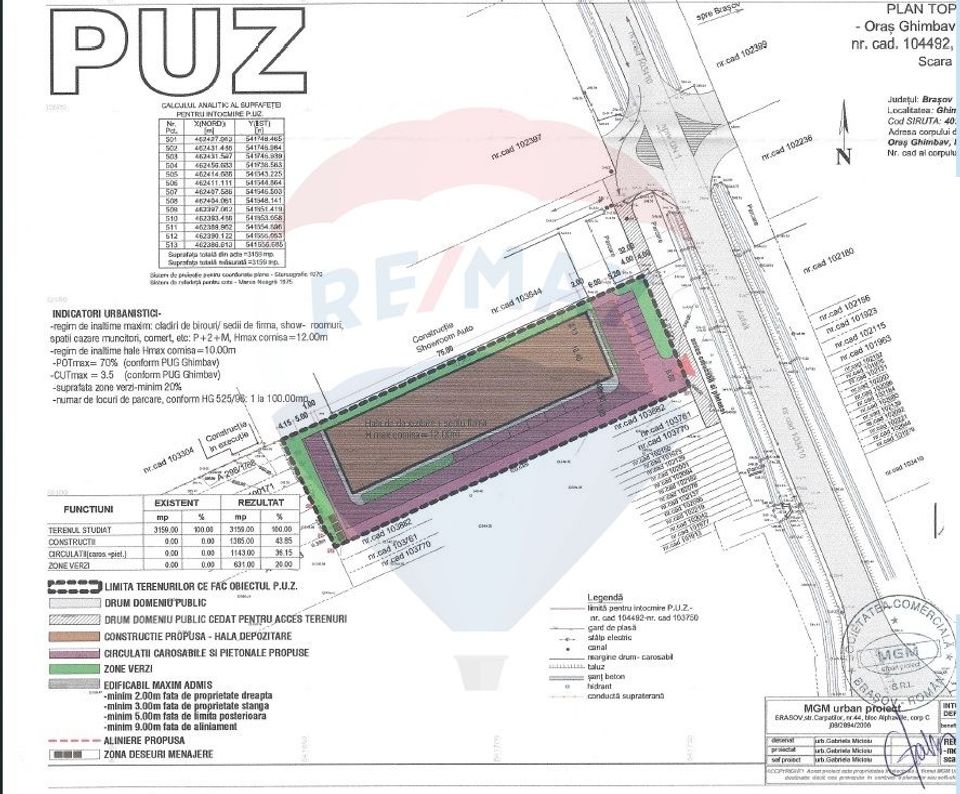 Industrial land, approved PUZ, Brasov Ring Road, exit to Autoliv