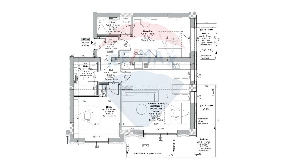 Apartament 3 camere Maurer Avantgarden 3 – Faza V - Comision 0