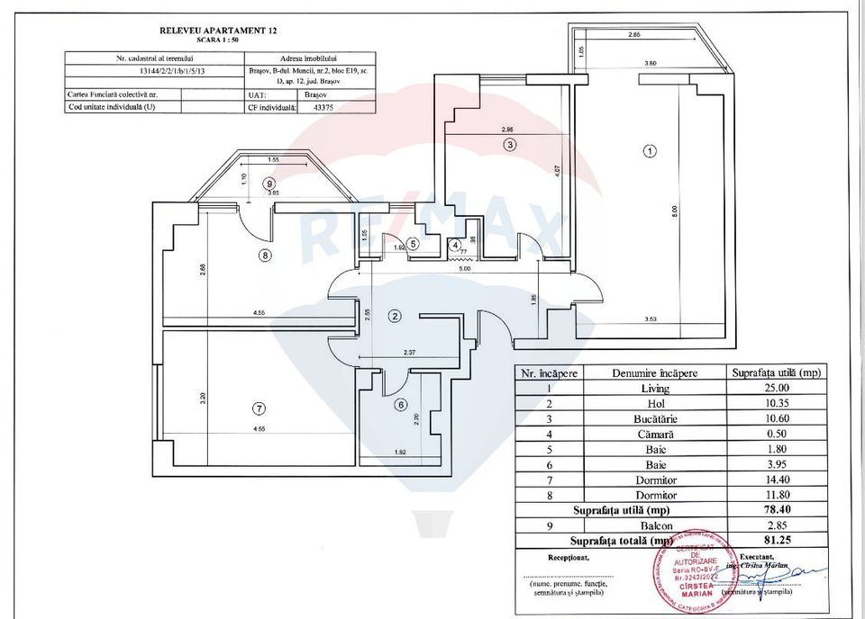 COMISION 0%! Apartament 3 camere|Racadau|Parcare|Boxa|Etj.Intermediar