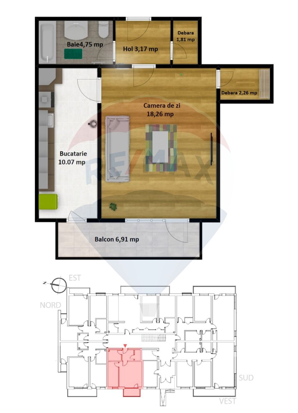 Vanzare apartament cu o camera, spatios