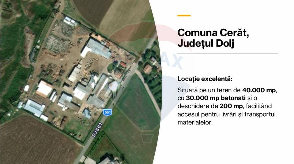 Spațiu industrial de 7,756mp de vânzare