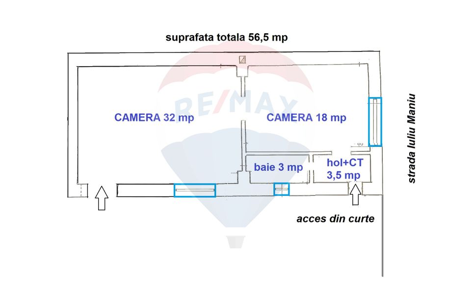 56.5sq.m Office Space for rent, Ultracentral area
