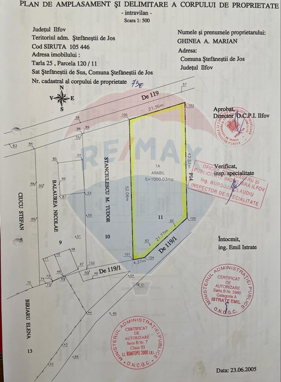 Land 1,000sqm Stefanestii de Sus / None