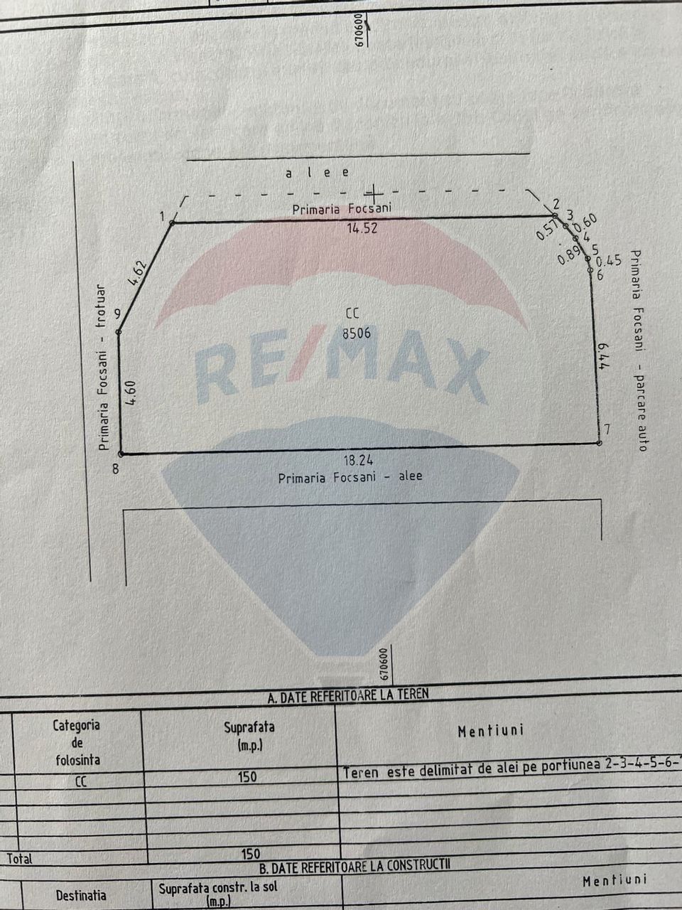 Land 150sqm Focsani / Strada Cuza - Voda