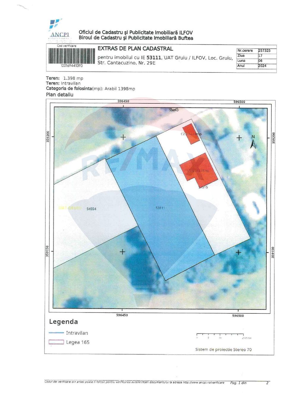 Land 1,398sqm Gruiu / Strada Cantacuzino