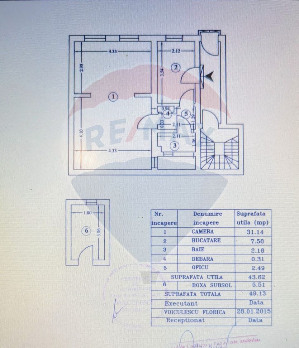 1 room Apartment for sale, Armeneasca area