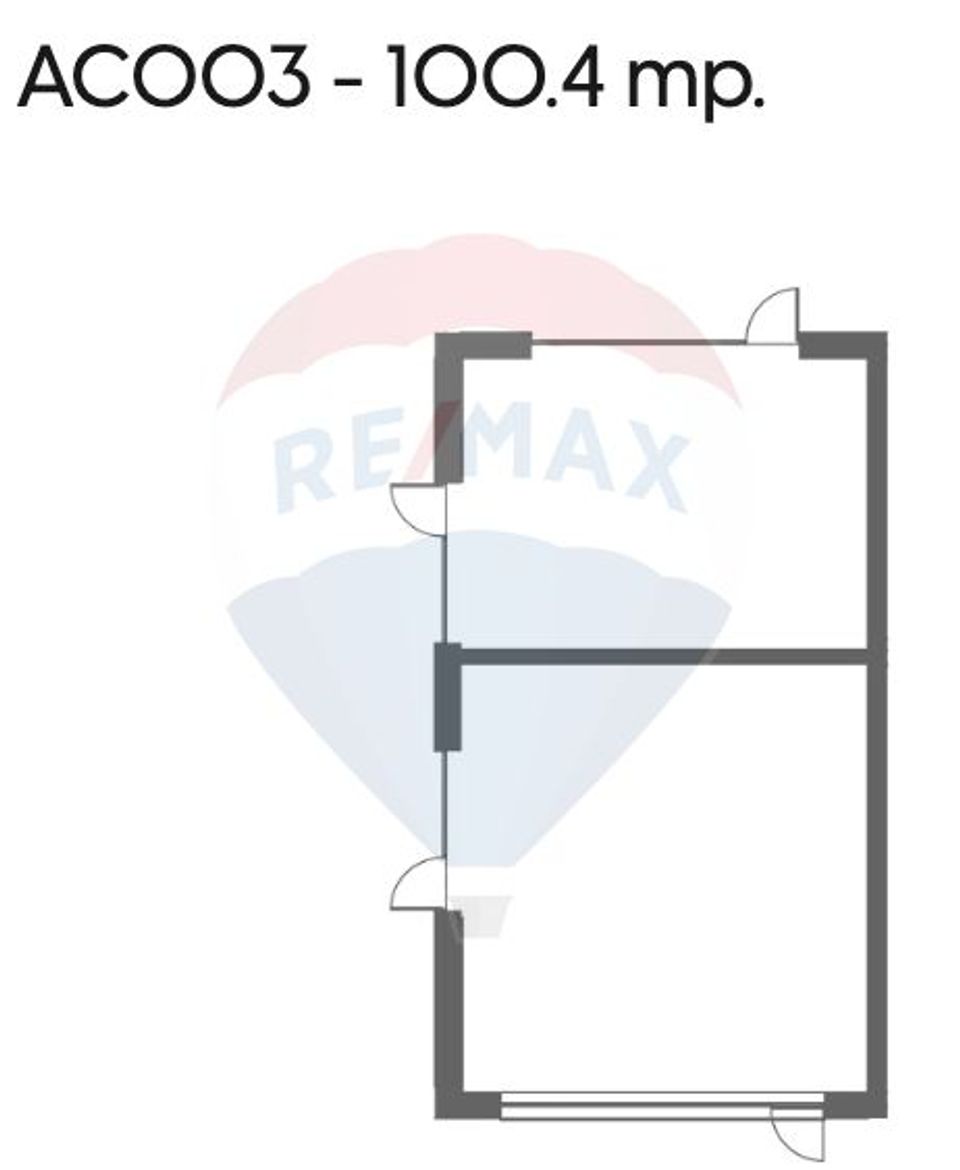 Spațiu comercial / birouri de vânzare  (100.4 mp)– zona centrală