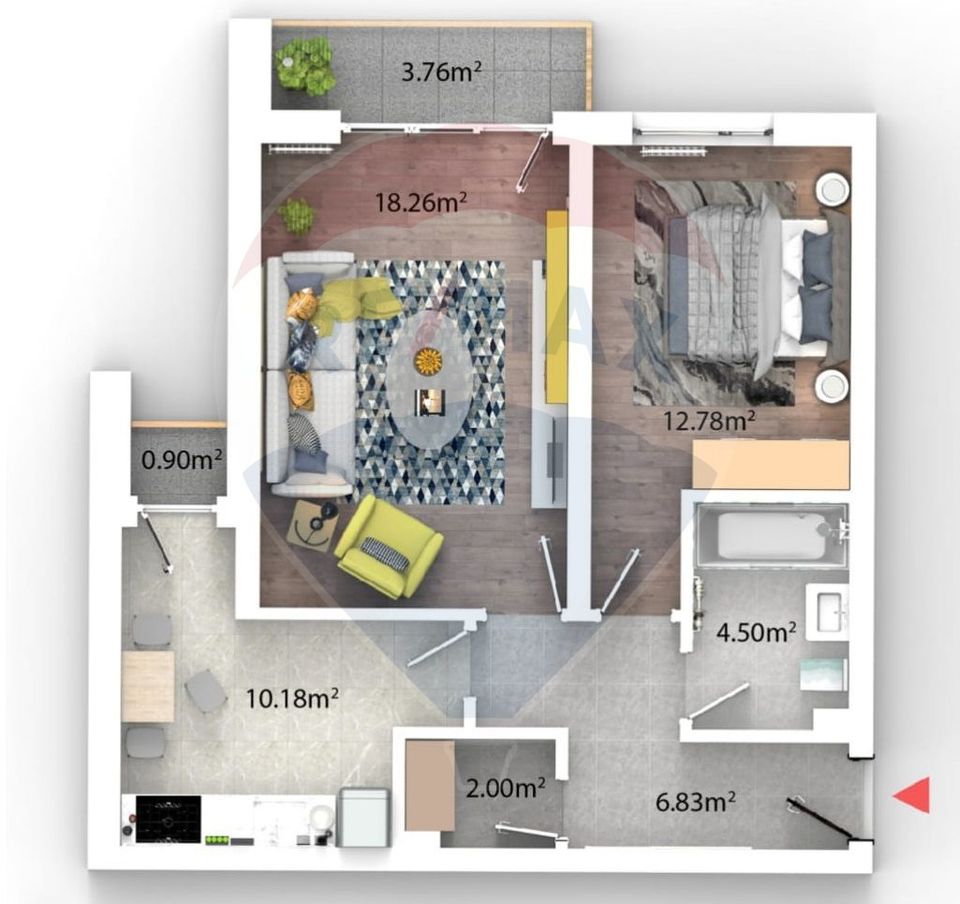 Mountain View Residence, apartament 2 camere