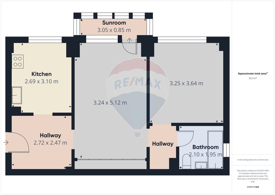 2 room apartment for sale - Apusului