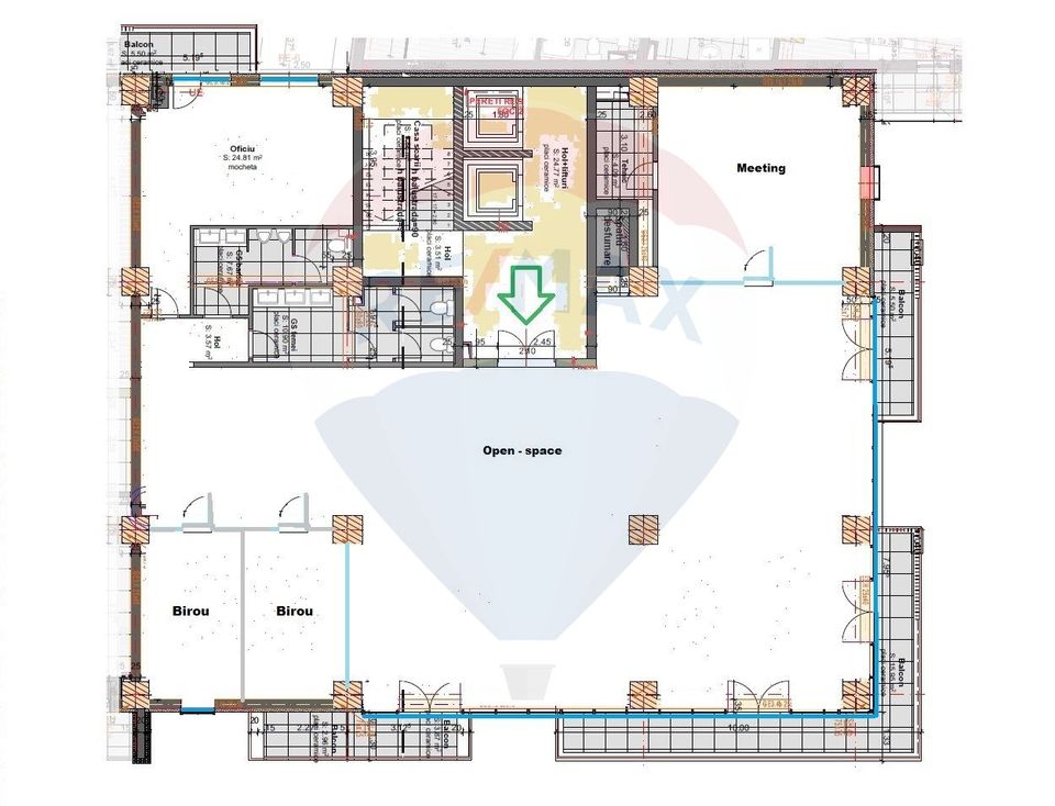 Spatiu birouri de inchiriat 280 mp Marasti. Comision 0%