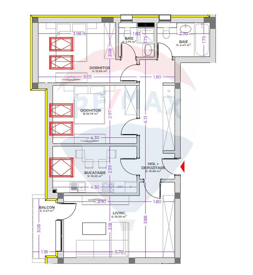 Apartament 3 camere decomandat | ROKMAN | Nicolae Labis 31