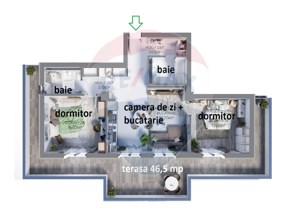 3 room Apartment for rent, Bartolomeu area