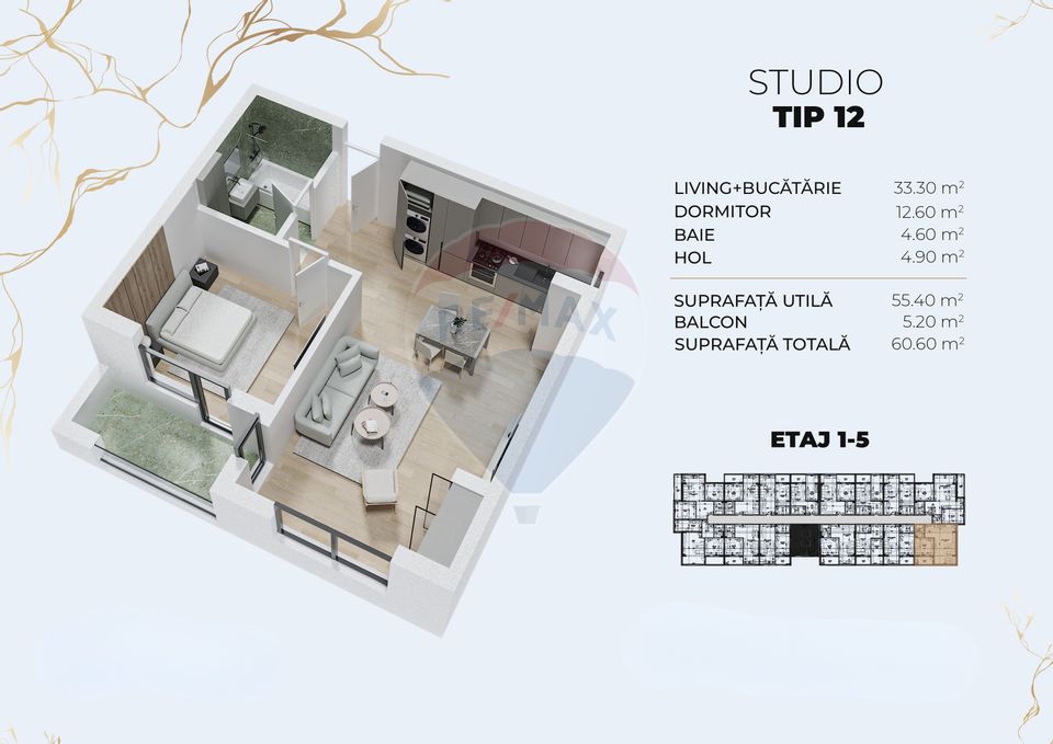 De Vanzare Studio 2 Camere 61 mp Bloc Nou 2026 Optiuni Parcare