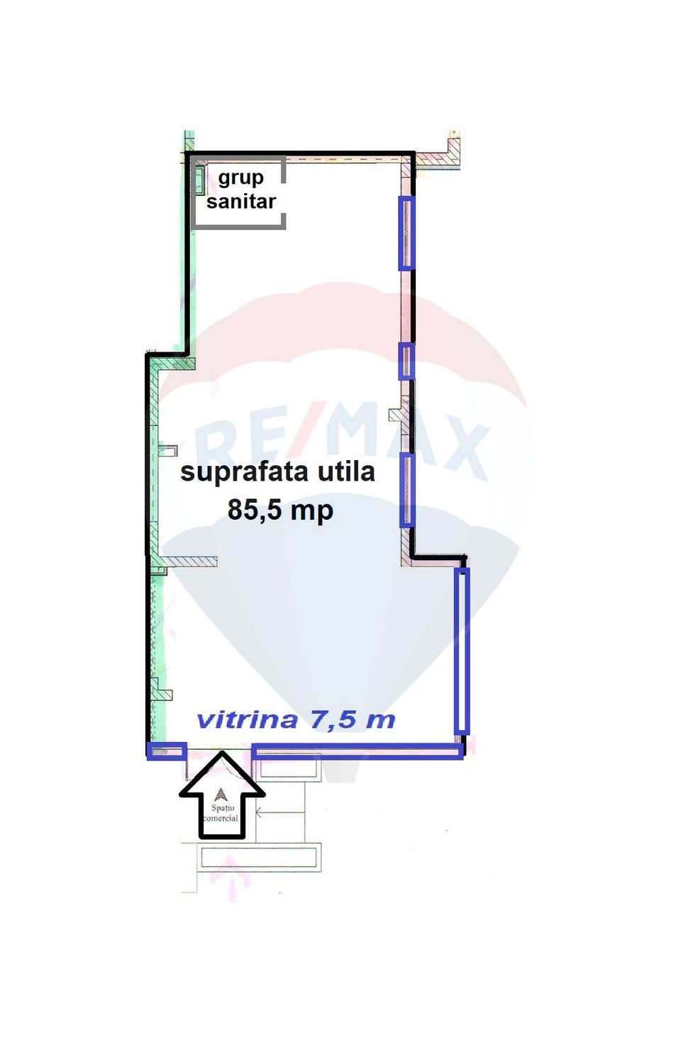 85.5sq.m Commercial Space for sale, Central area