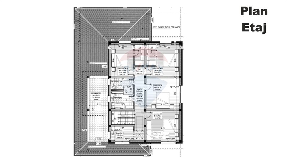 Villa in red, with 823sqm land in Cristian, Str C-tin Brâncoveanu