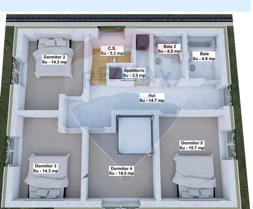 Casă / Vilă la rosu cu 6 camere de vanzare/ zona Sacele