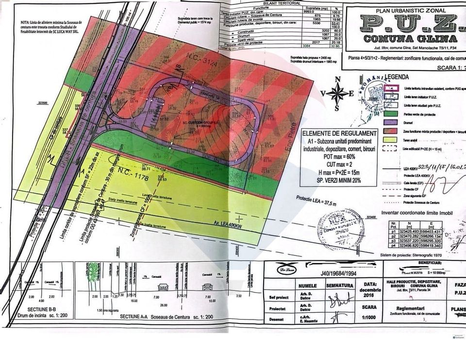 Teren industrial 9993 mp nod Sos. Centura  - Autostrada A2 PUZ aprobat