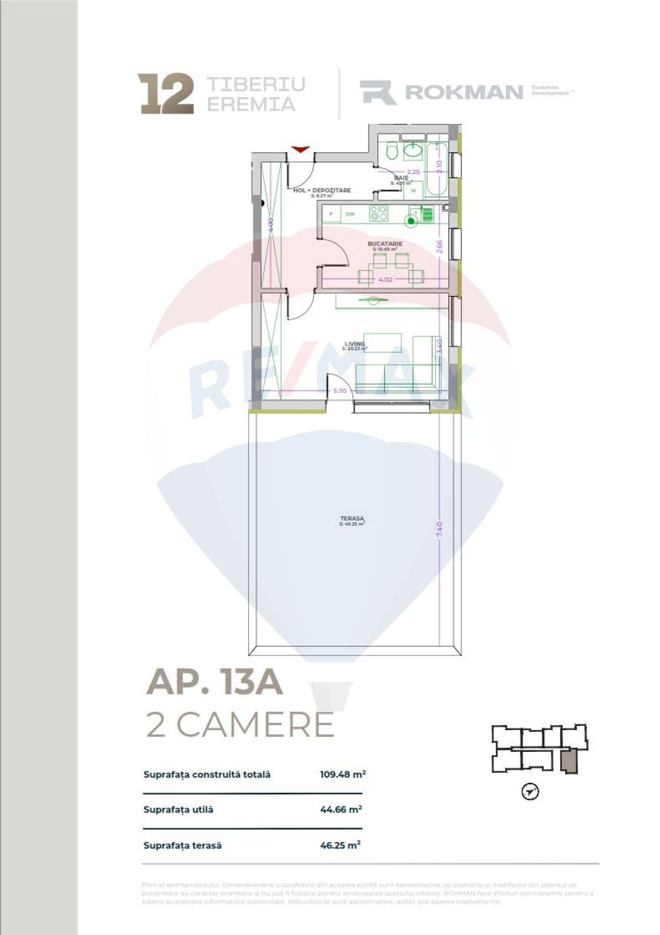 2 room Apartment for sale, Tractorul area