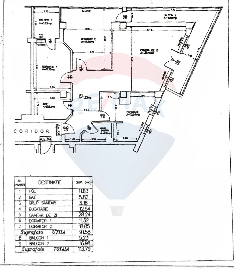 Apartament 3 camere, 2 băi, 91 mpu, lift, terasă mare, Prima Nufărul