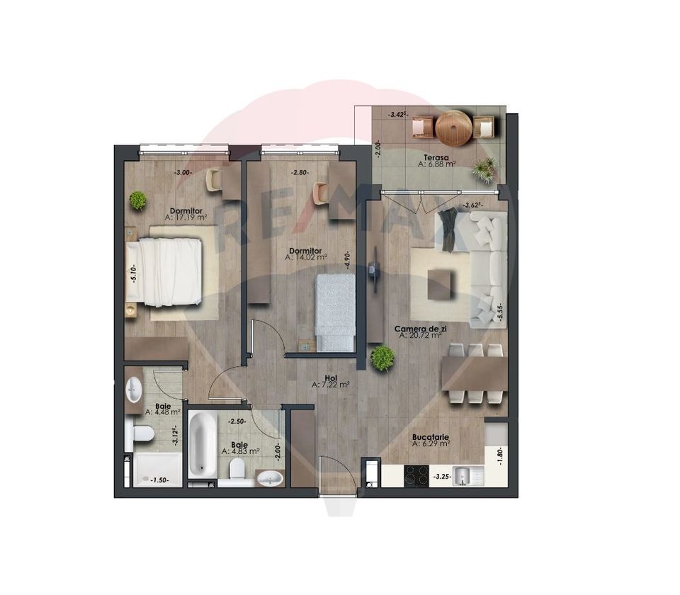 Apartament cu 3 camere de închiriat | Marasti