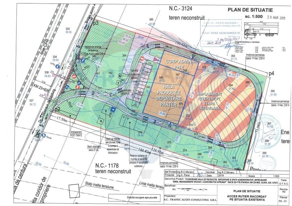 Teren industrial 9993 mp nod Sos. Centura  - Autostrada A2 PUZ aprobat