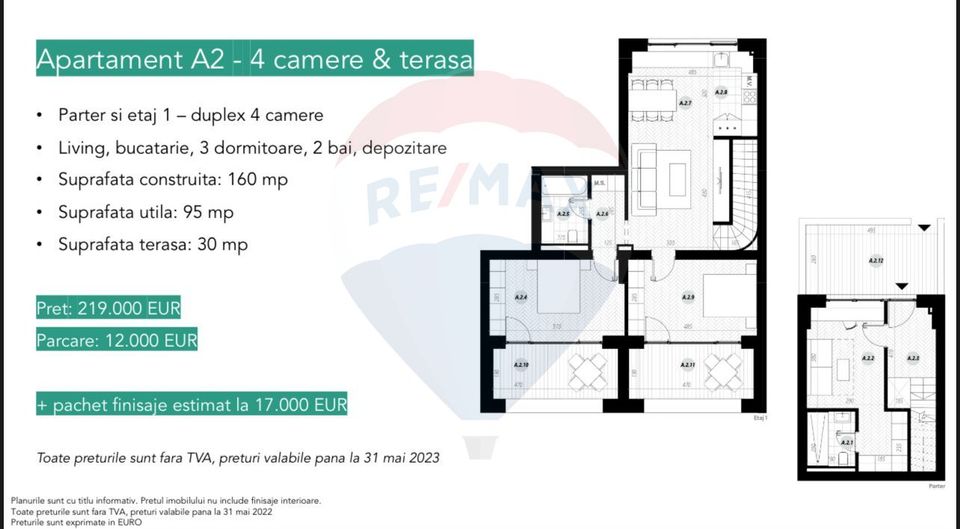 Apartament nou 4 Camere cu Terasa de vanzare in Pipera