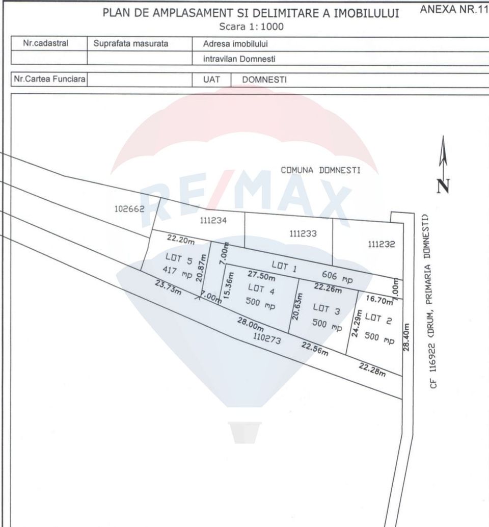 For sale 3 Lots Land 500+ square meters Domnesti / Utilities