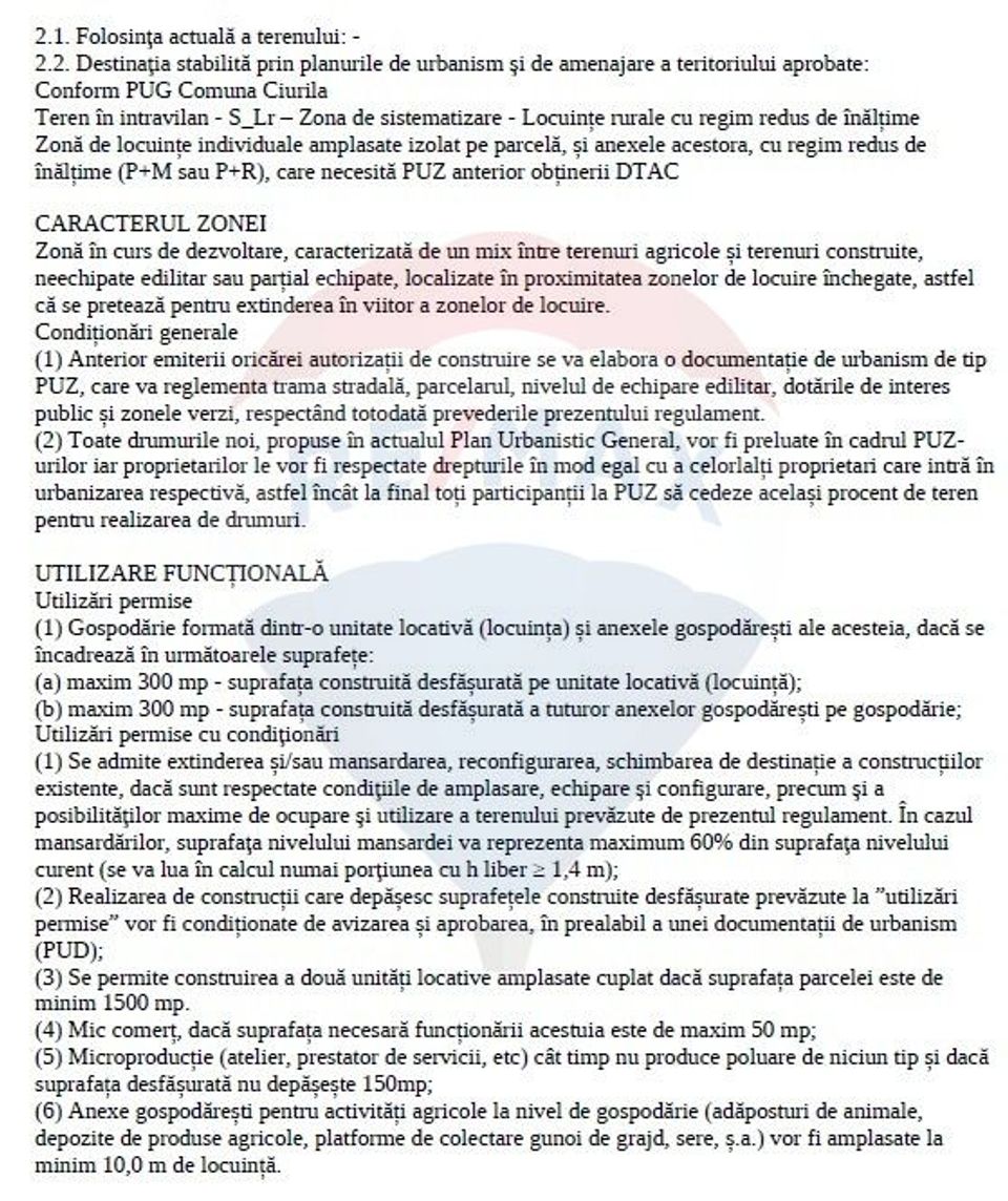 Teren intravilan de vânzare 2.307 mp – Sălicea, comuna Ciurila