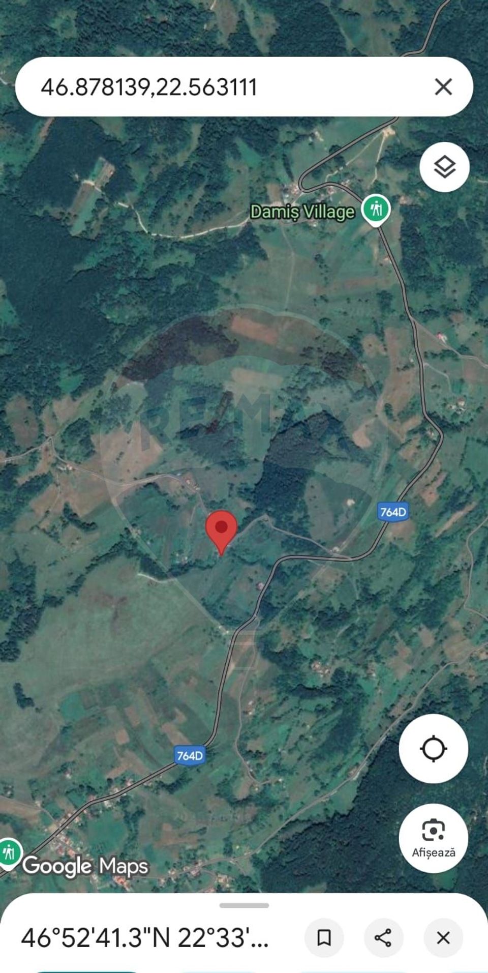 Teren constructii si faneata/livada 3082 mp Damis Bratca drum DJ 764D