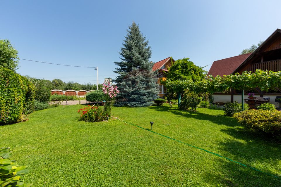 Casă spațioasă cu garaj dublu, foișor și curte amenajată