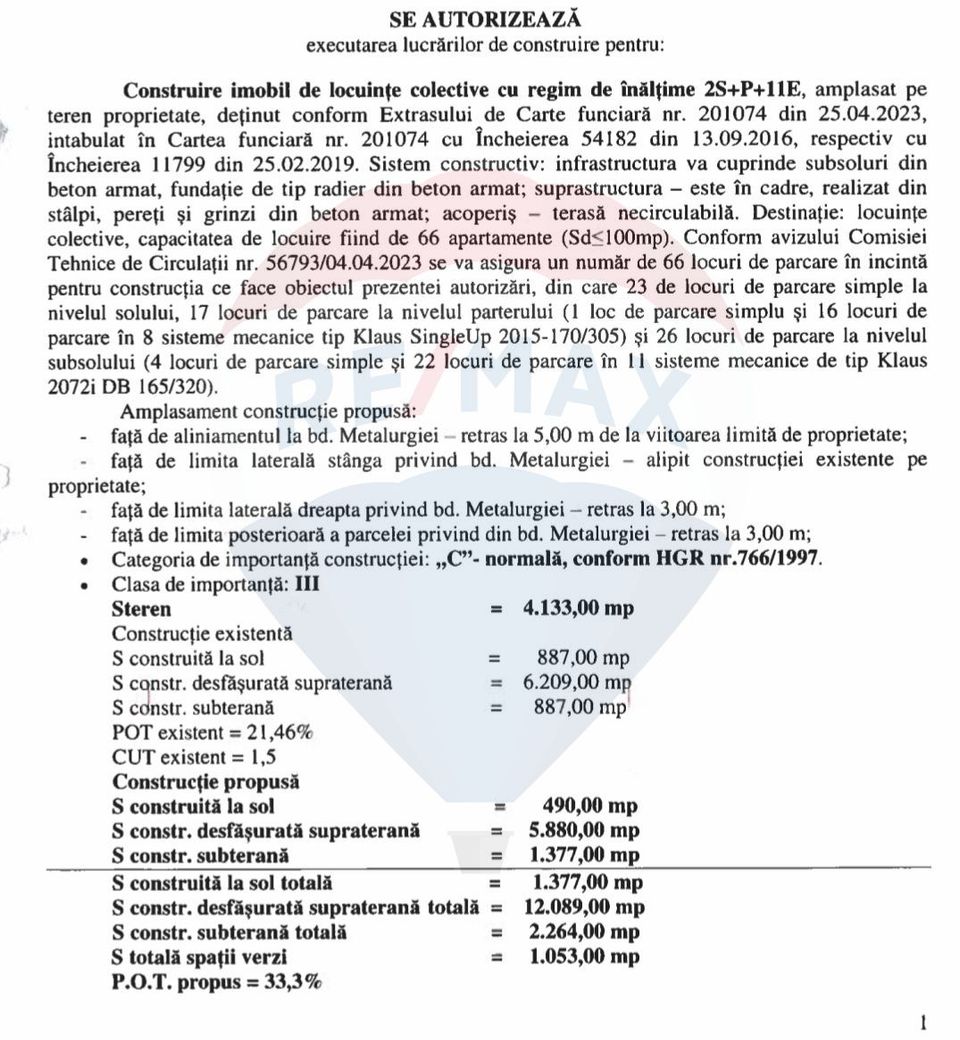 Land with building authorisation in the Metallurgiei area