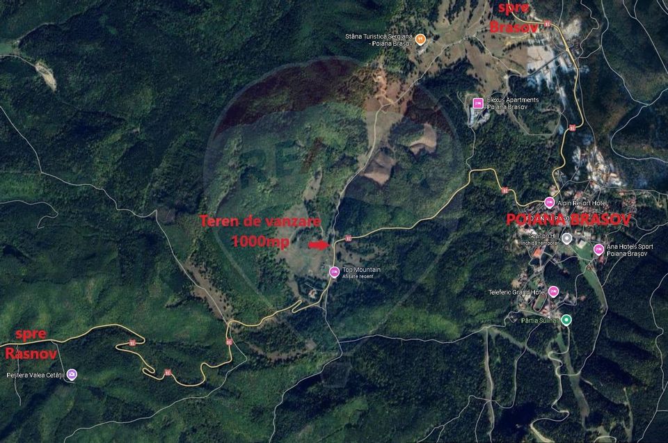 Teren de vis la poarta statiunii turistice Poiana Brașov — 1000 mp