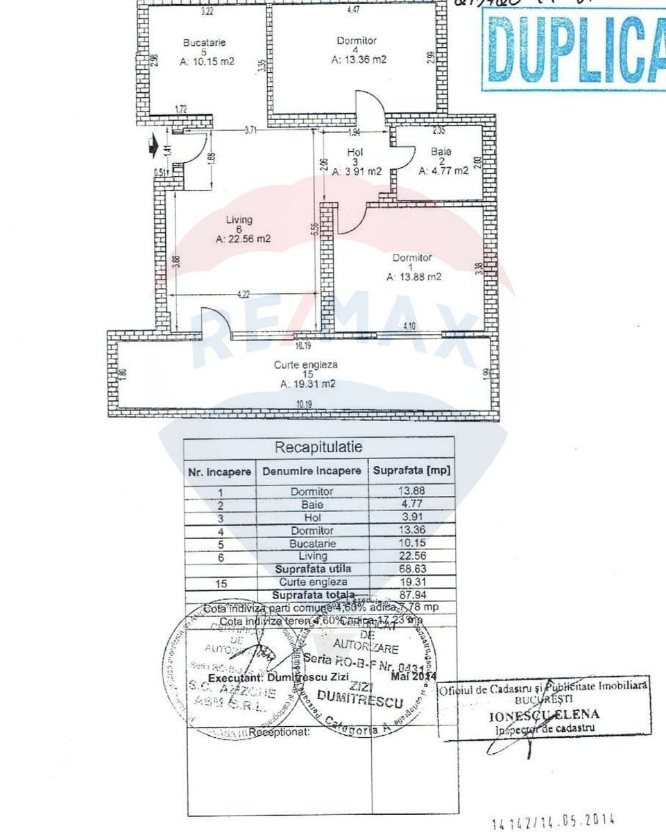 Apartament 3 camere luminos cu terasa generoasa langa Hotel Marriott