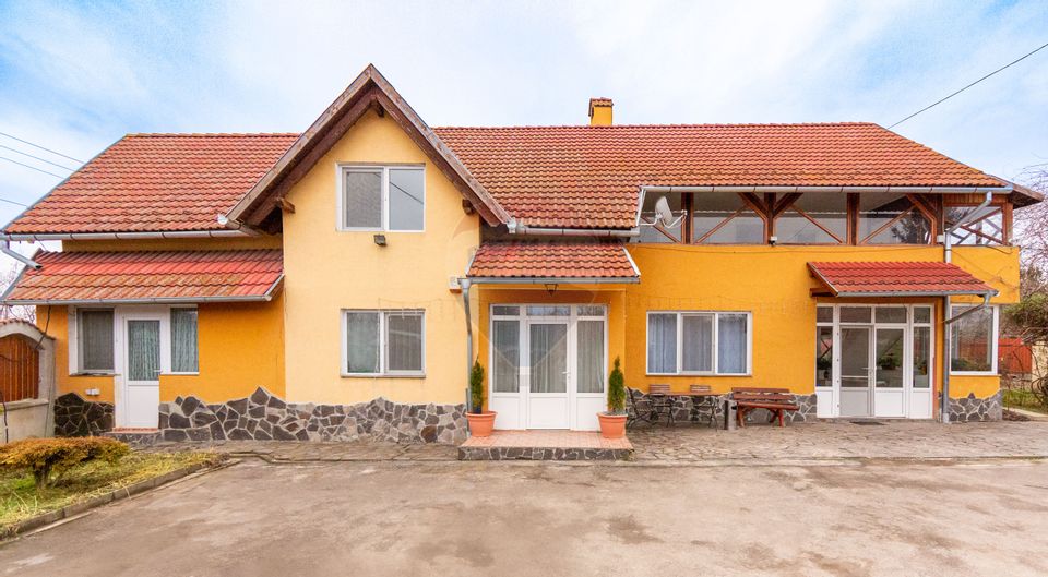 Casă spațioasă cu garaj dublu, foișor și curte amenajată