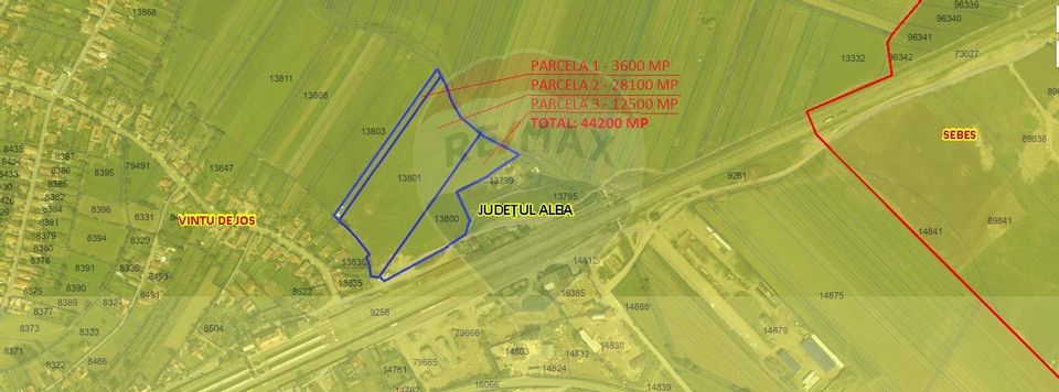 Land 44,200sqm Vintu de Jos / Strada Garii