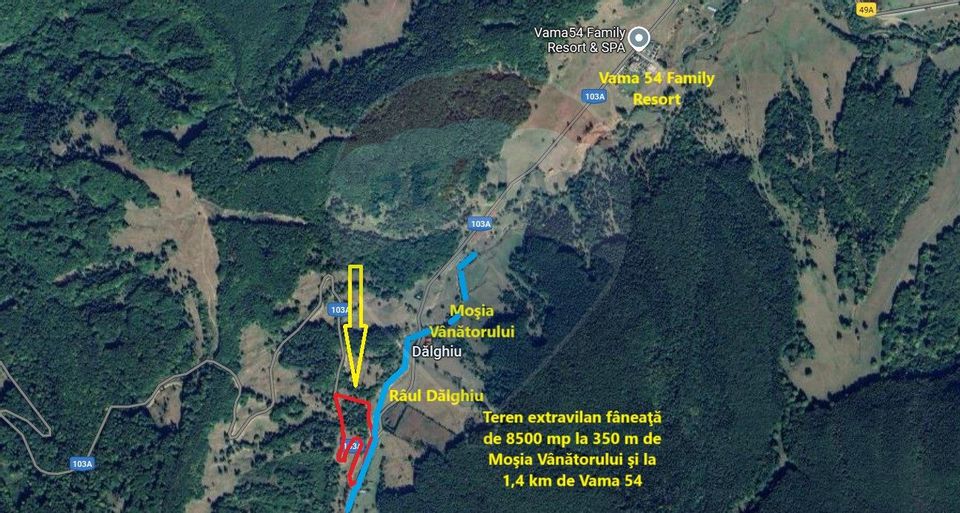 Teren 8500 mp, Valea Dălghiului - Dălghiu - vedere către Ciucaș