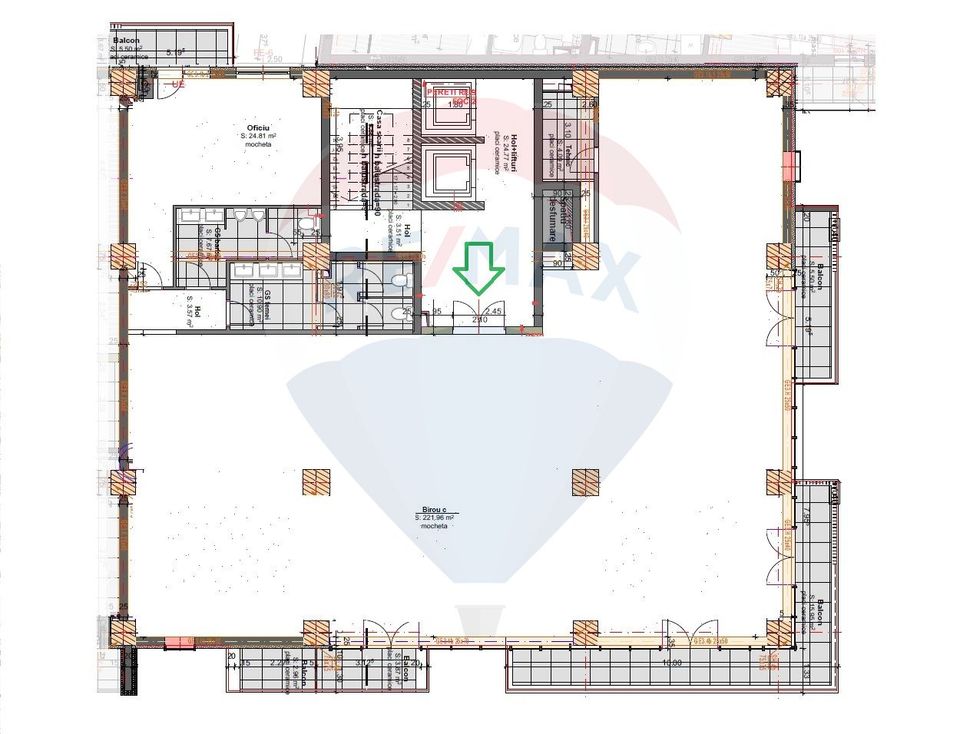 Spatiu birouri de vanzare 280 mp Marasti. Investitie 6%