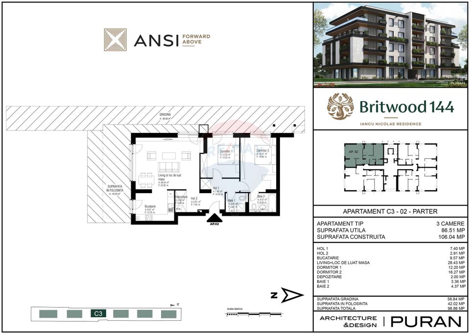 3 room Apartment for sale, Iancu Nicolae area