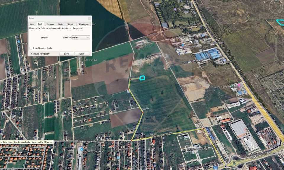 Teren 1.686 mp de vânzare | Domnești | Aproape de pasajul DNCB