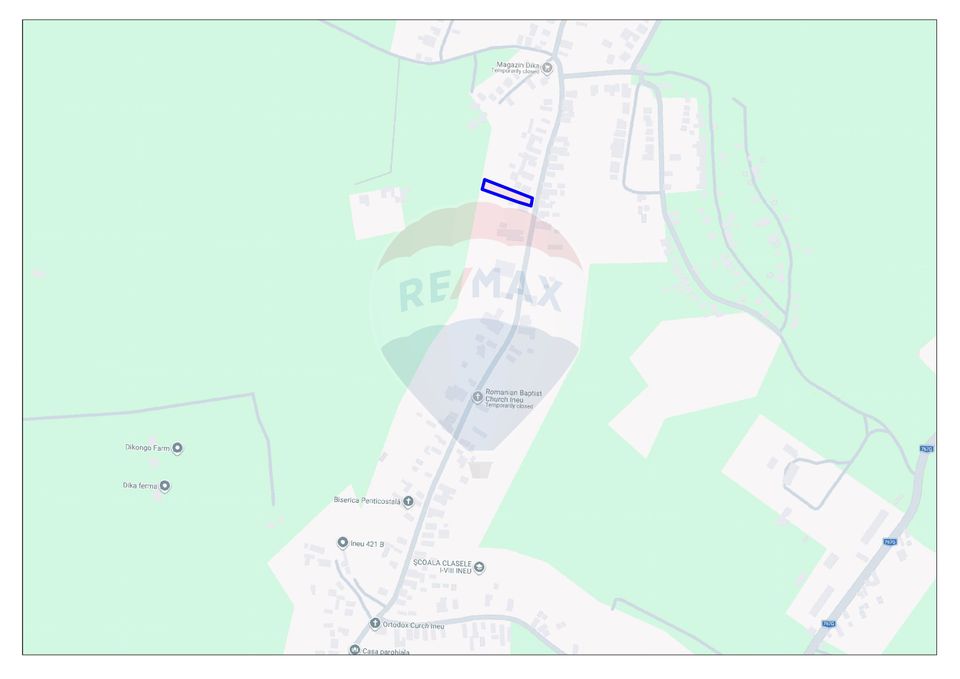 De vânzare teren intravilan 1,186mp Ineu -Strada Principală