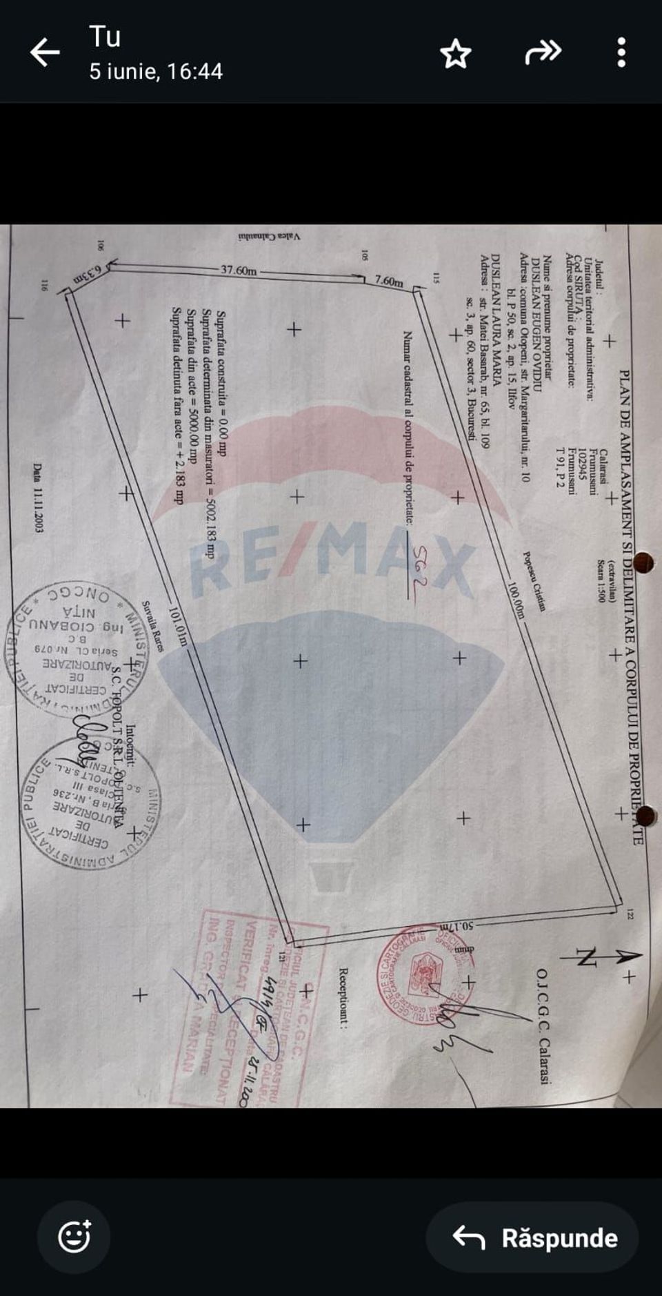 Teren Frumusani DN4 2000 mp + 5000 mp  deschidere Lac Pasarea